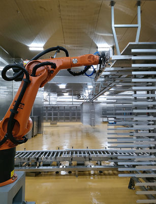 Cella robot industriale montata a pavimento con portata di 2033 mm e peso di circa 665 kg