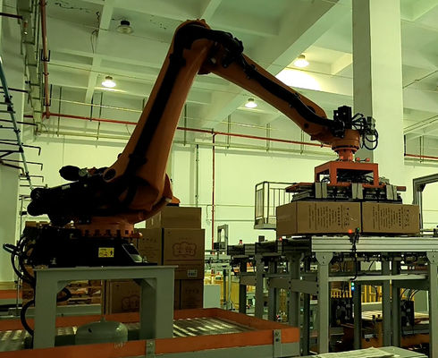 Operazioni di palletizzazione con impilazione di pallet robot